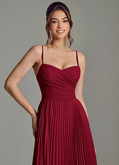 Azazie Catie Bridesmaid Dresses Burgundy A-Line Sweetheart Neckline Chiffon Dress image2