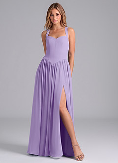 Azazie Francis Brautjungfernkleider A-Linie Korsett Chiffon Kleid Flieder image3