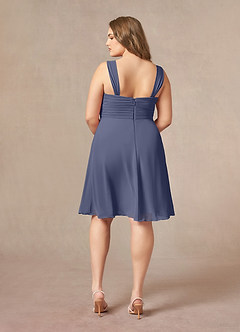 Azazie Olivia Mother of the Bride Dresses Stormy A-Line Square Neckline Pleated Chiffon Dress image11
