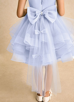 Azazie Tinie Flower Girl Dresses Lavender Ball-Gown Bow Tulle Dress image7