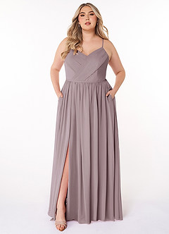 Azazie Cora Bridesmaid Dresses Dusk A-Line Pleated Chiffon Dress image6