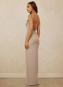 Christian Siriano Bridal for Azazie 1003 Brautjungfernkleider Etui One-Shoulder Chiffon Kleid Taupe image7