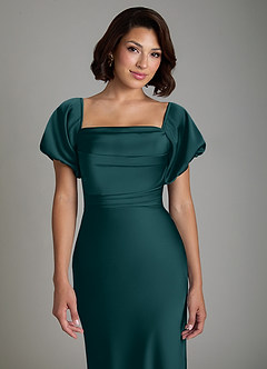 Azazie Lea Bridesmaid Dresses Pine Mermaid Off the Shoulder Stretch Satin Convertible Dress image7