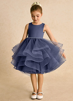 Azazie Tinie Flower Girl Dresses Stormy Ball-Gown Bow Tulle Dress image5