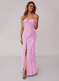 Barbie ♥ Azazie Vestidos de madrinha de casamento Vestir Rosa Doce de Chiffon de Bainha com Arco image3
