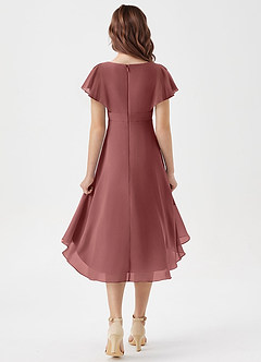 Azazie Graciela Junior Amethyst A-Line Pleated Chiffon Dress image2