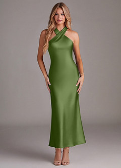 Azazie Doretta Bridesmaid Dresses Juniper Mermaid Pleated Stretch Satin Dress image1