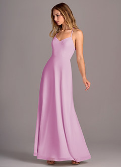 Azazie Mei Bridesmaid Dresses Candy Pink A-Line Chiffon Dress image4