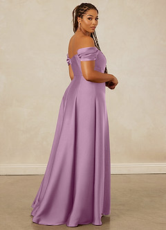 Christian Siriano Bridal for Azazie 1002 Robes de demoiselle d'honneur Robe Trapèze Convertible en Satin extensible Épaule décolletée Glycine image15