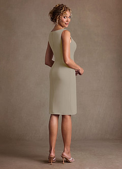 Azazie Irna 신부의 어머니 드레스 컬럼 쉬폰 무릎 길이 드레스 image6