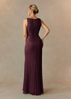 Upstudio Tuscon Mother of the Bride Dresses A-Line V-Neck Ruched Metallic Mesh Asymmetrical Dress image3