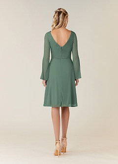 Azazie Teraso Mother of the Bride Dresses Eucalyptus A-Line Pleated Mesh Dress image2