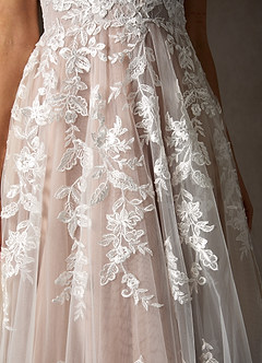Azazie Sorella Vestidos de novia Vestido de Blanco Diamante Caramelo de Tul de Corte en A con Lentejuelas image10