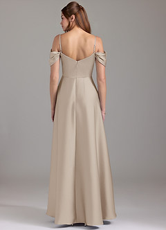 Azazie Marley Bridesmaid Dresses Frost A-Line Off the Shoulder Stretch Satin Convertible Dress image5