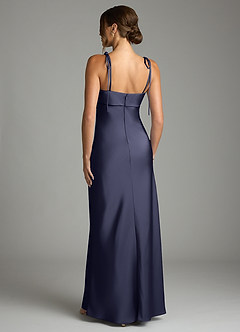 Azazie Ellia Bridesmaid Dresses Stormy Sheath Bow Stretch Satin Dress image5