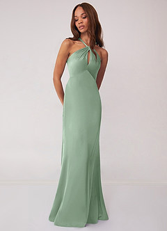 Barbie ♥ Azazie Brautjungfernkleider Etui Stretch-Satin Kleid Agave image4