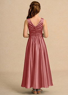 Azazie Ducky Junior Formal Flower Girl Klänningar Klä A-Line i Stretch Satin Plisserad image2