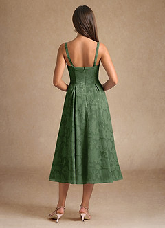 Azazie Lorain Kleider für die Brautmutter A-Linie Plissee Blumen-Burnout Kleid Eukalyptus image8