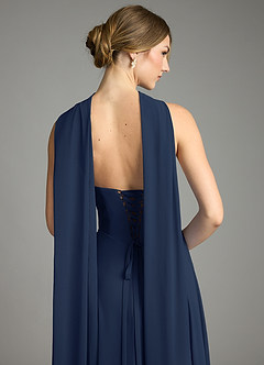 Azazie Ayla Abiti da Damigella Abito A-Line in Chiffon Scollo a Cuore Marino Scuro image10