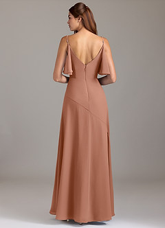 Azazie Darcia Bridesmaid Dresses Bronzer A-Line Side Slit Chiffon Dress image5