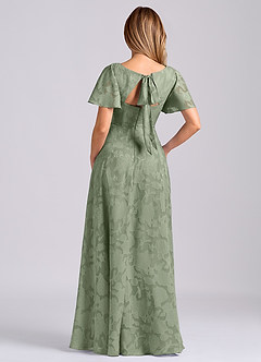 Azazie Kimber Jurken voor bruidsmeisjes Jurk van Bloemen Burn-out met A-Lijn met Zakken Agave image8