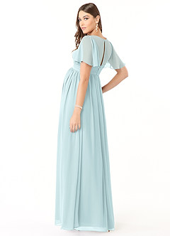 Azazie Verna Maternity Bridesmaid Dresses A-Line V-Neck Ruched Chiffon Floor-Length Dress image4