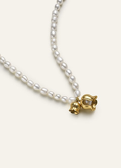 front Genuine Freshwater Pearl Lily Of The Valley Jewelry Set