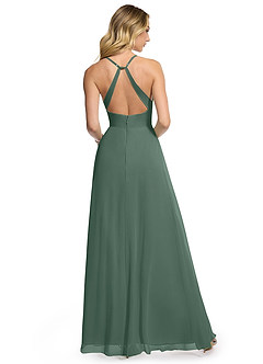 Azazie Davis Bridesmaid Dresses Sea Moss A-Line V-Neck Chiffon Dress image5