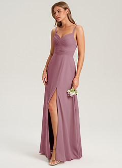 Azazie Terese Bridesmaid Dresses Vintage Mauve A-Line Pleated Chiffon Dress image7