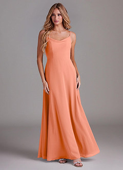 Azazie Daenerys Bridesmaid Dresses Sunset A-Line Cowl Chiffon Dress image3