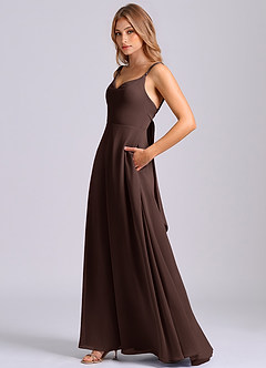 Azazie Beatrice Bridesmaid Dresses Ganache A-Line Sweetheart Neckline Chiffon Dress image10