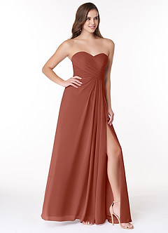 Azazie Arabella Allure Bridesmaid Dresses Auburn A-Line Sweetheart Neckline Chiffon Convertible Dress image5