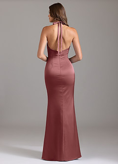 Azazie Valerie Robes de demoiselle d'honneur Robe Sirène en Satin extensible Plissée Améthyste image2