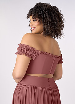 Barbie ♥ Azazie Bridesmaid Dresses Amethyst A-Line Off the Shoulder Chiffon Convertible Dress image12