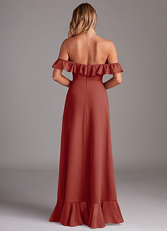 Azazie Lyra Robes de demoiselle d'honneur Robe Trapèze Convertible en Mousseline de soie Terracotta image7