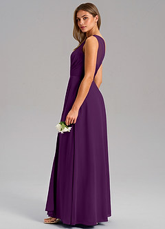 Azazie Phaedra Bridesmaid Dresses Grape A-Line One Shoulder Chiffon Dress image6