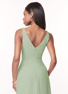 Azazie Nala Bridesmaid Dresses Dusty Sage A-Line Pleated Chiffon Dress image5