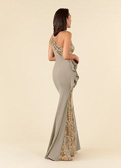 Azazie Aria Mère de la mariée Robes Robe Sirène en Dentelle Paillettes Taupe image4