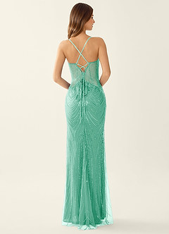 Magnolia Lake Blue Mermaid Sequined embroidery Prom Dress image2