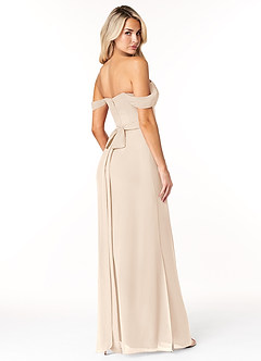 Azazie Joretta Robes de demoiselle d'honneur Robe Trapèze Convertible en Mousseline de soie Encolure en Forme de Cœur Albâtre Blanc image5