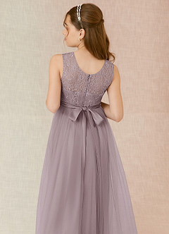 Azazie Georgette Junior Dusk A-Line Lace Tulle Dress image7