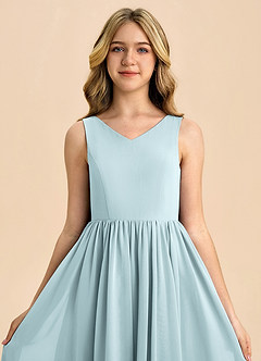 Azazie Hathaway Junior Mist A-Line Bow Chiffon Dress image6