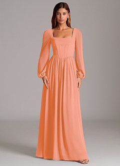 Azazie Maree Bridesmaid Dresses Sunset A-Line Corset Chiffon Dress image5