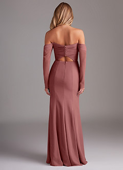Azazie Hallie Bridesmaid Dresses Amethyst Mermaid Long Sleeve Chiffon Dress image8