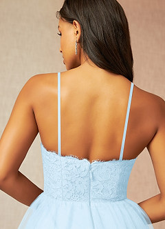 Azazie Roni Bridesmaid Dresses Sky Blue A-Line Sweetheart Neckline Tulle Convertible Dress image6