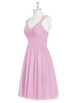 Azazie Angie Brautjungfernkleider A-Linie Korsett Chiffon Kleid Bonbonrosa image9