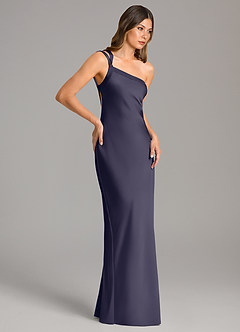 Azazie Monroe Bridesmaid Dresses Stormy Mermaid One Shoulder Stretch Satin Dress image5