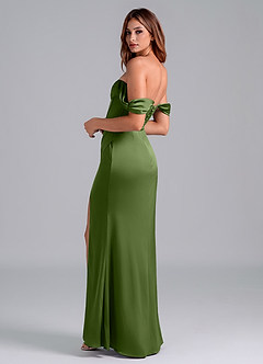 Azazie Asha Bridesmaid Dresses Juniper Sheath Off the Shoulder Stretch Satin Convertible Dress image2