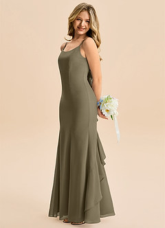 Azazie Lioren Junior Robe Sirène en Mousseline de soie Arc Vert Saule image2