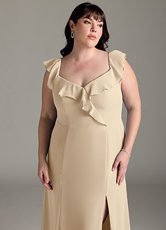 Azazie Sophie Jurken voor bruidsmeisjes Converteerbaar Jurk van Chiffon met A-Lijn Off the Shoulder Champagne image13